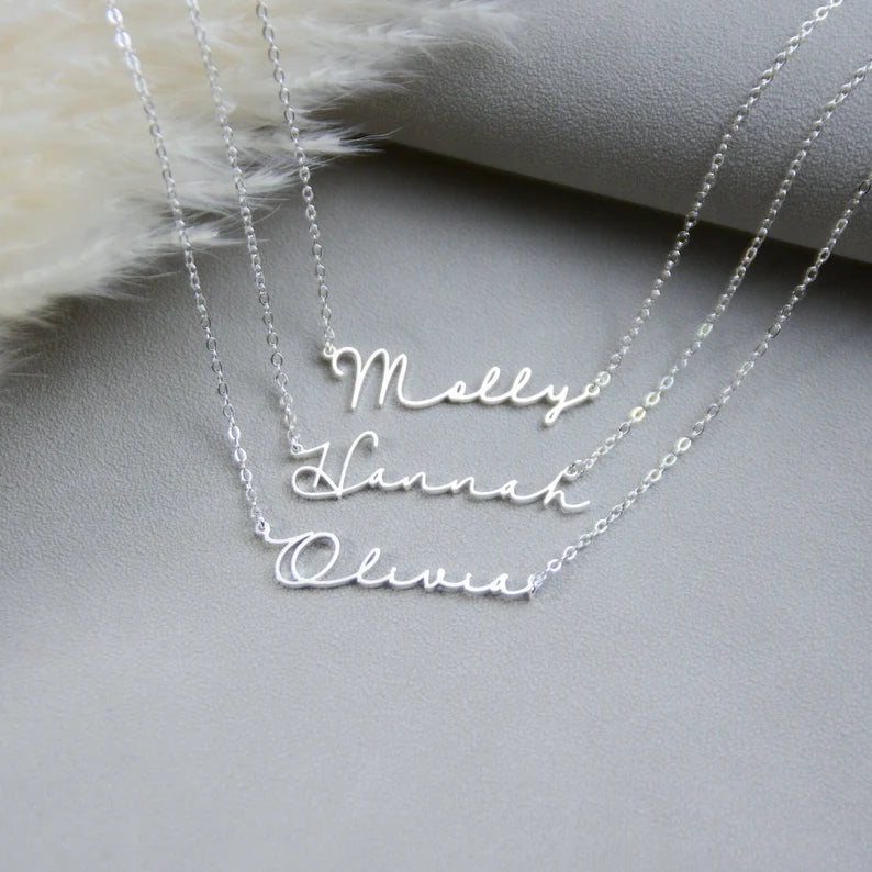 Silver Plated Personalized Name Jewelry | Elegant Gift for Her, Birthday, Christmas & Mother’s Day Surprise
