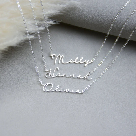 Silver Plated Personalized Name Jewelry | Elegant Gift for Her, Birthday, Christmas & Mother’s Day Surprise