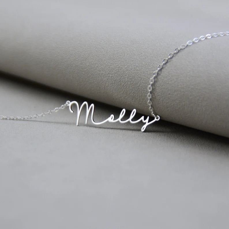 Silver Plated Personalized Name Jewelry | Elegant Gift for Her, Birthday, Christmas & Mother’s Day Surprise