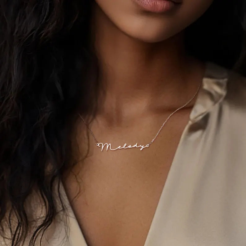 Silver Plated Personalized Name Jewelry | Elegant Gift for Her, Birthday, Christmas & Mother’s Day Surprise